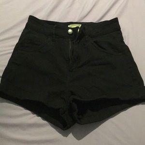 High rise black shorts